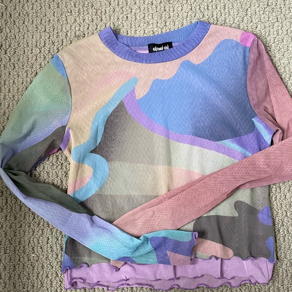 Expired Girl multicolor mesh top - Picture 2 of 3